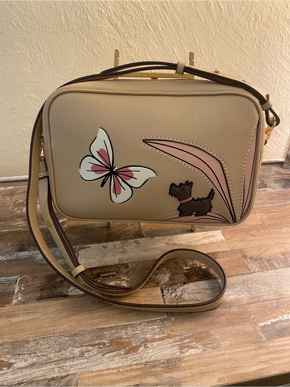 RADLEY LONDON Taupe Crossbody with Butterfly & Scottie Motif